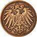 GERMANIA - IMPERO, Wilhelm II, Pfennig, 1899, Berlin, BB, Rame, KM:10