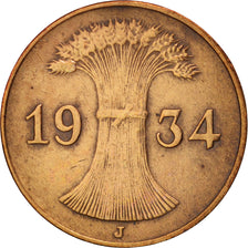 Münze, Deutschland, Weimarer Republik, Reichspfennig, 1934, Hamburg, SS