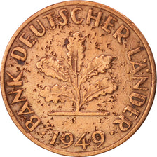 GERMANIA - REPUBBLICA FEDERALE, Pfennig, 1949, Munich, MB, Acciaio placcato r...
