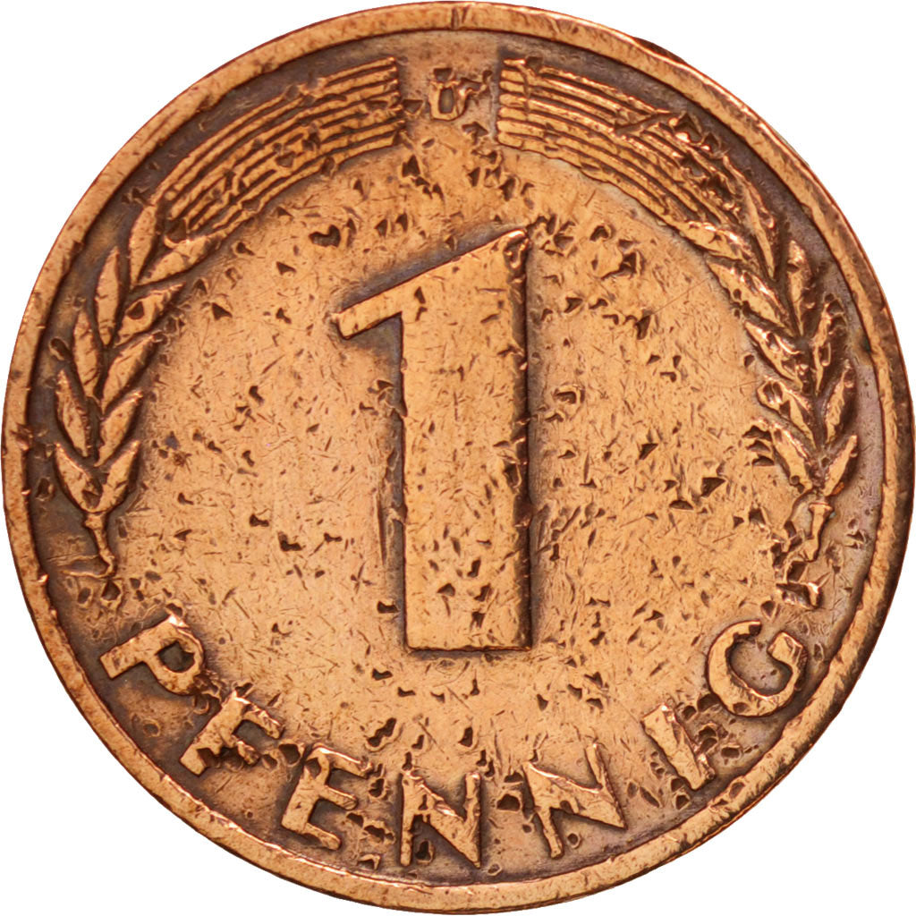 GERMANIA - REPUBBLICA FEDERALE, Pfennig, 1949, Munich, MB, Acciaio placcato r...