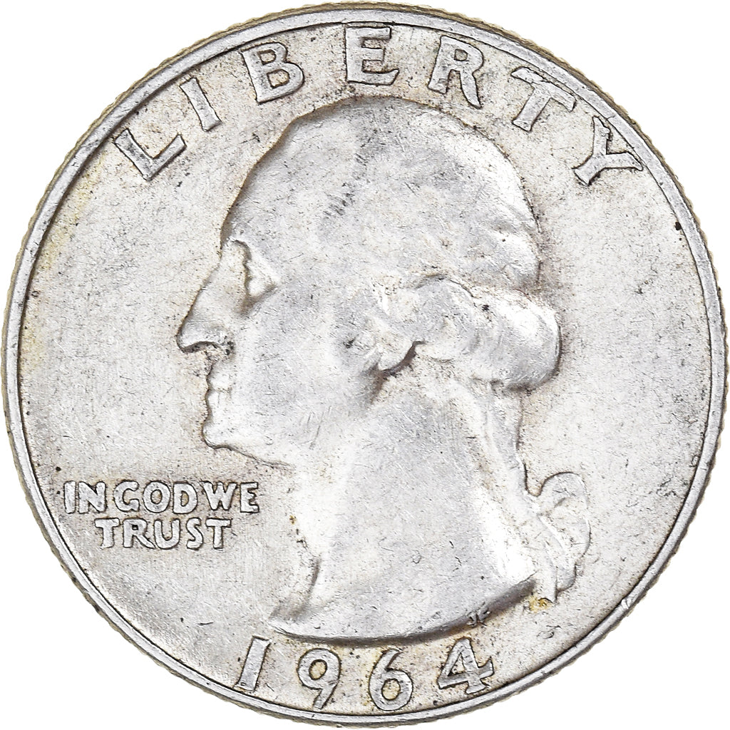 Coin, United States, Washington Quarter, Quarter, 1964, U.S. Mint, Philadelphia