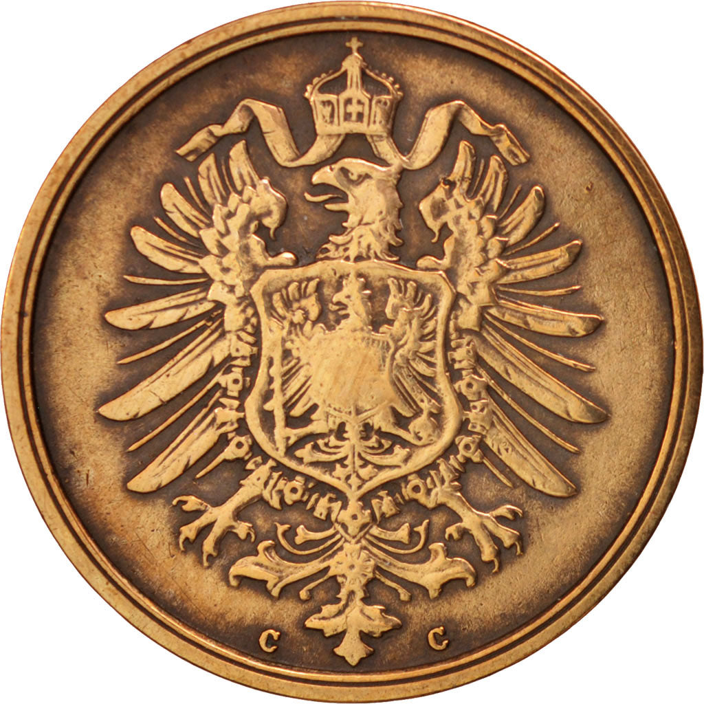 GERMANY - EMPIRE, Wilhelm I, 2 Pfennig, 1874, Frankfurt, EF(40-45), Copper, KM:2