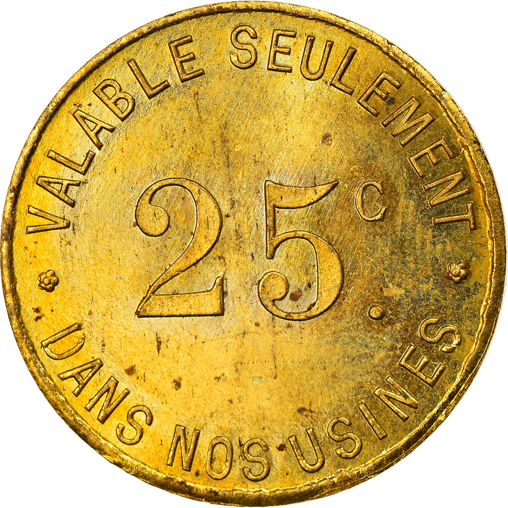 Munten, Frankrijk, Société RATEAU, La Courneuve, 25 Centimes, PR, Tin