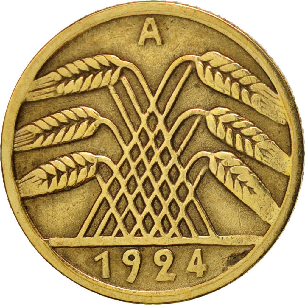 Coin, GERMANY, WEIMAR REPUBLIC, 5 Rentenpfennig, 1924, Berlin, EF(40-45)
