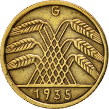 GERMANIA, REPUBBLICA DI WEIMAR, 5 Reichspfennig, 1935, Karlsruhe, BB, Allumin...