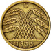GERMANIA, REPUBBLICA DI WEIMAR, 5 Reichspfennig, 1935, Karlsruhe, BB, Allumin...