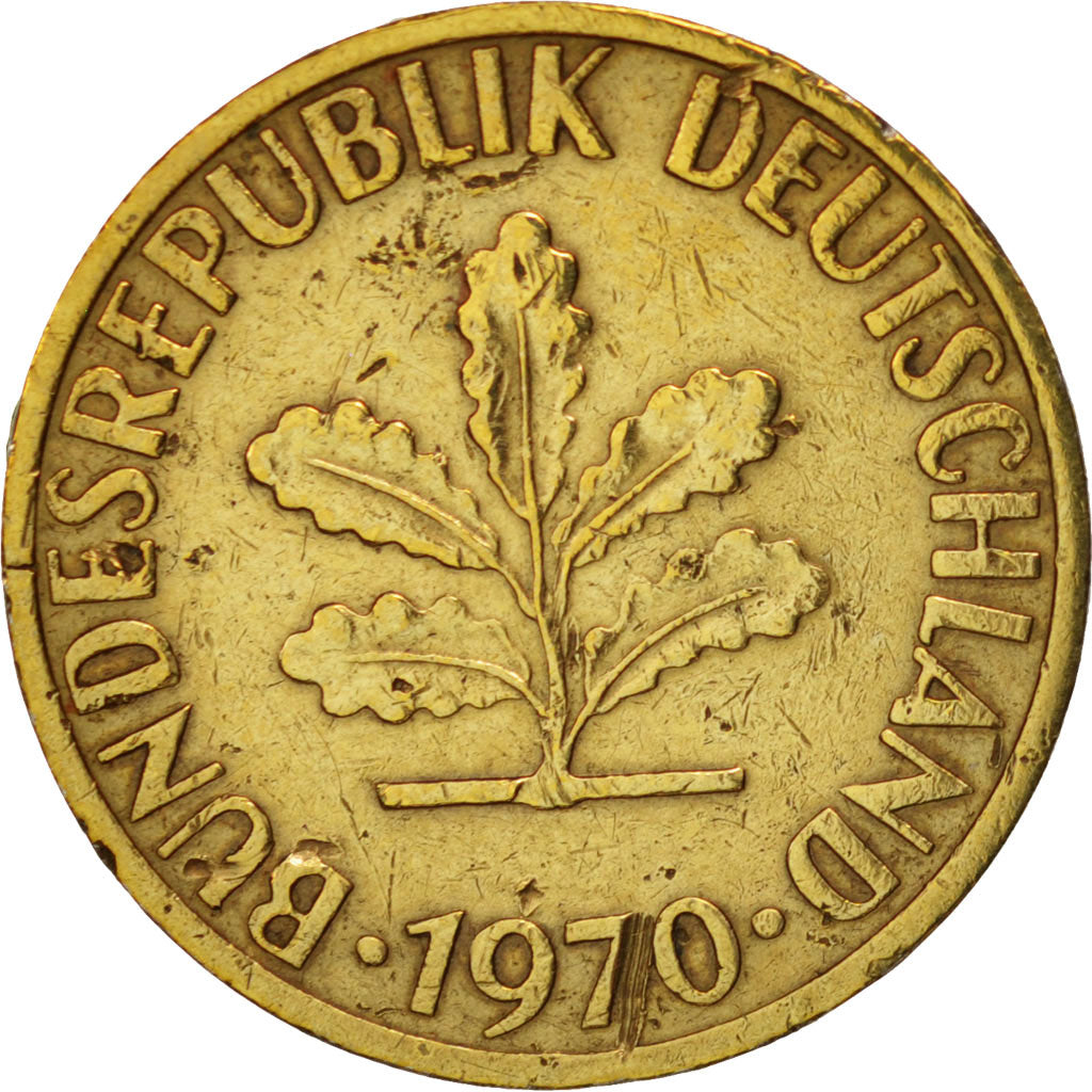 Bundesrepublik Deutschland, 5 Pfennig, 1970, Munich, VF(20-25), KM:107