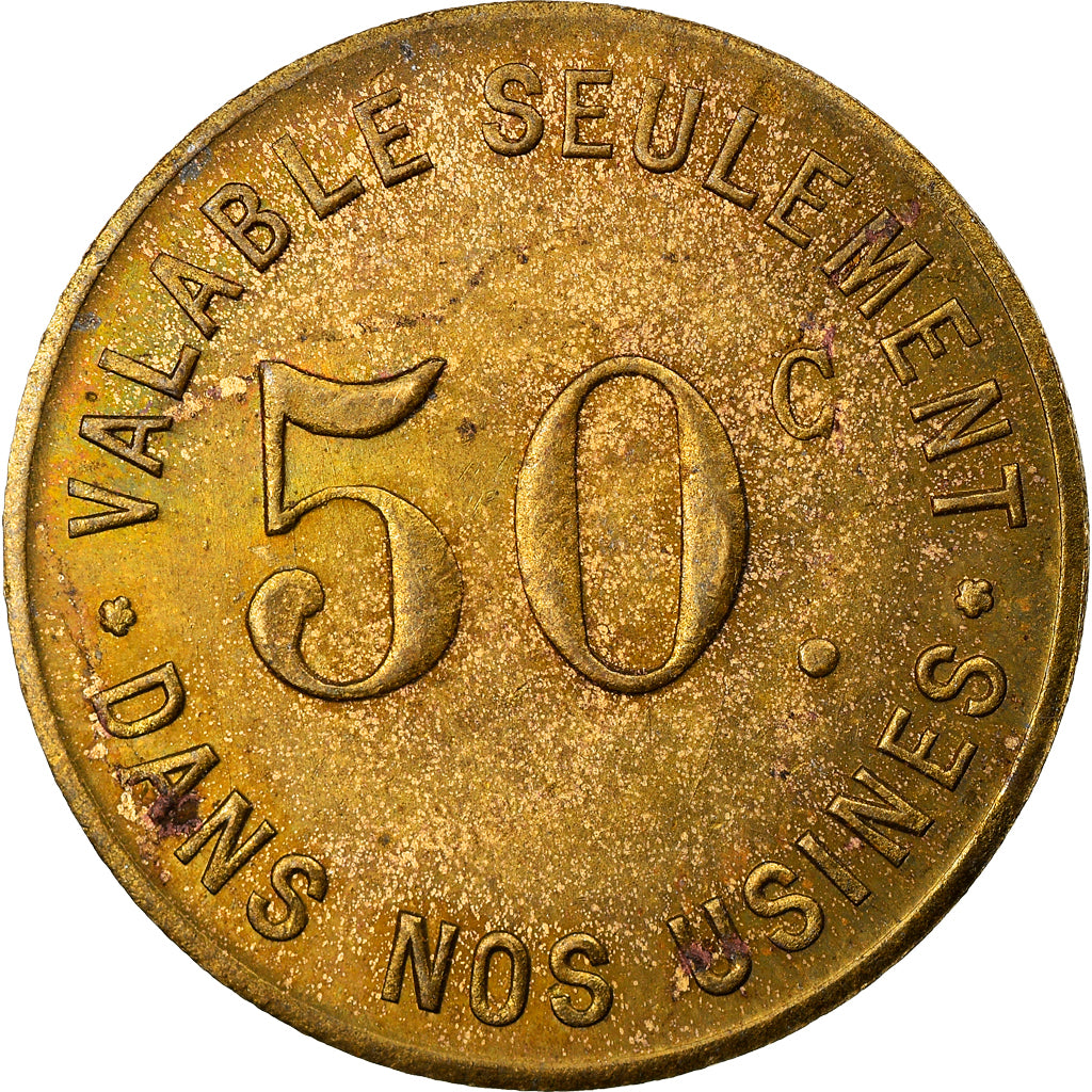 Moneta, Francja, Société RATEAU, La Courneuve, 50 Centimes, AU(50-53)