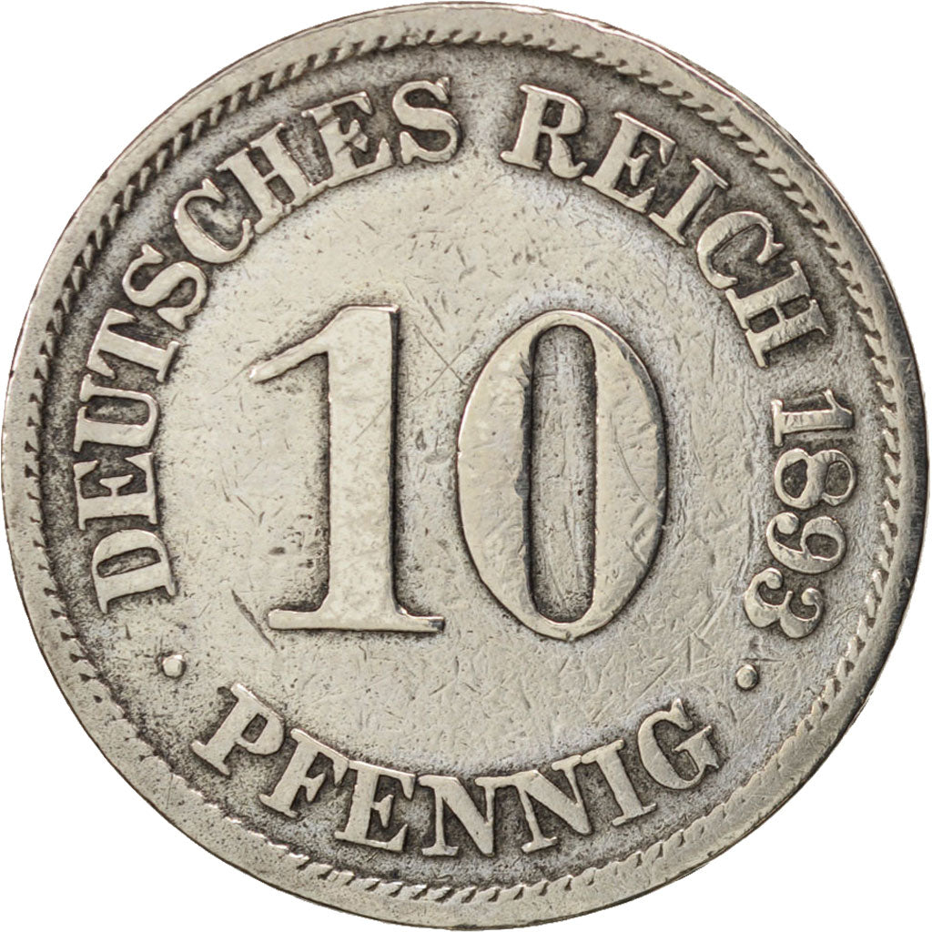 Moneta, GERMANIA - IMPERO, Wilhelm II, 10 Pfennig, 1893, Berlin, BB