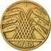 Munten, Duitsland, Weimarrepubliek, 10 Reichspfennig, 1925, Stuttgart, ZF