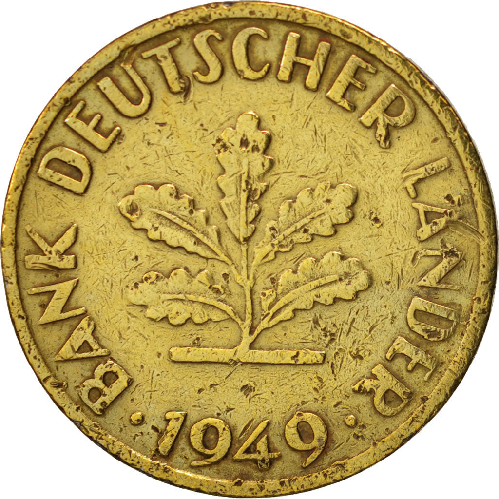 Bundesrepublik Deutschland, 10 Pfennig, 1949, Munich, VF(20-25), KM:103