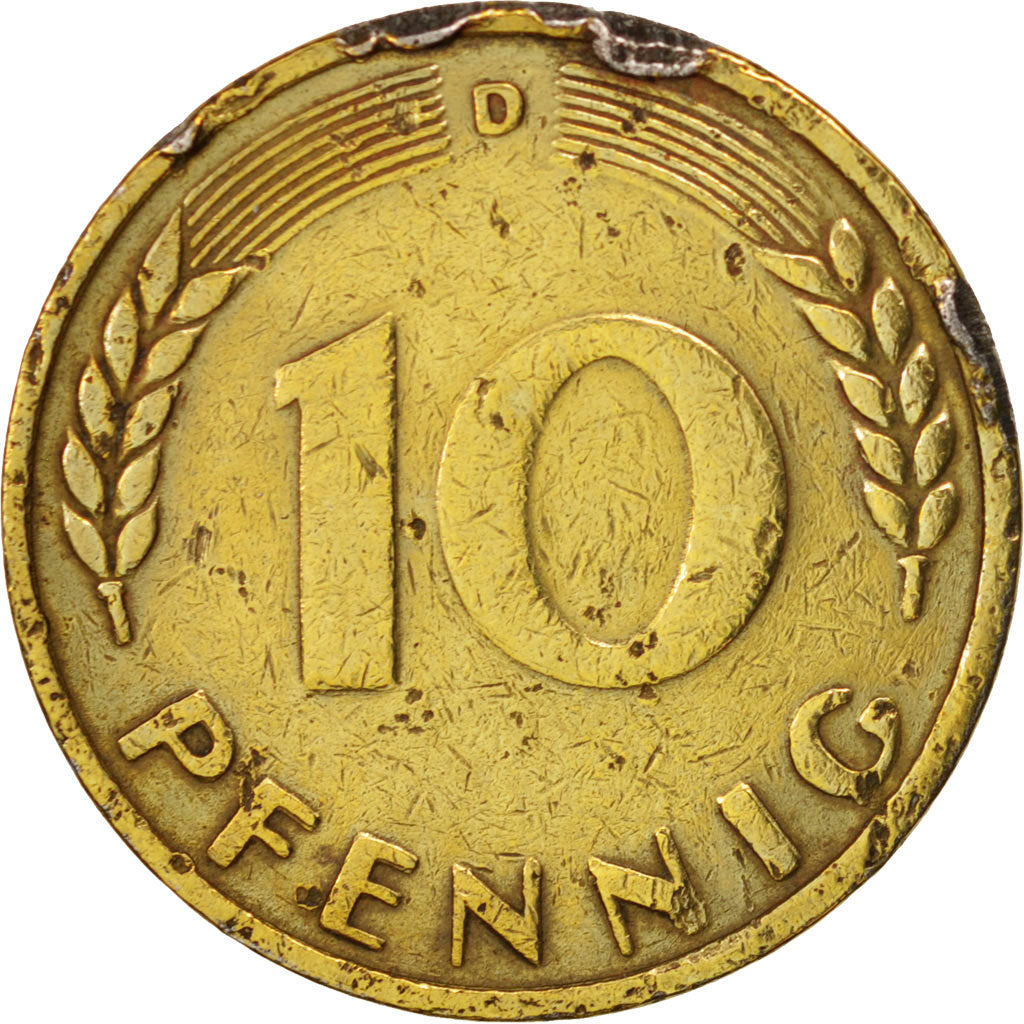 Bundesrepublik Deutschland, 10 Pfennig, 1949, Munich, VF(20-25), KM:103