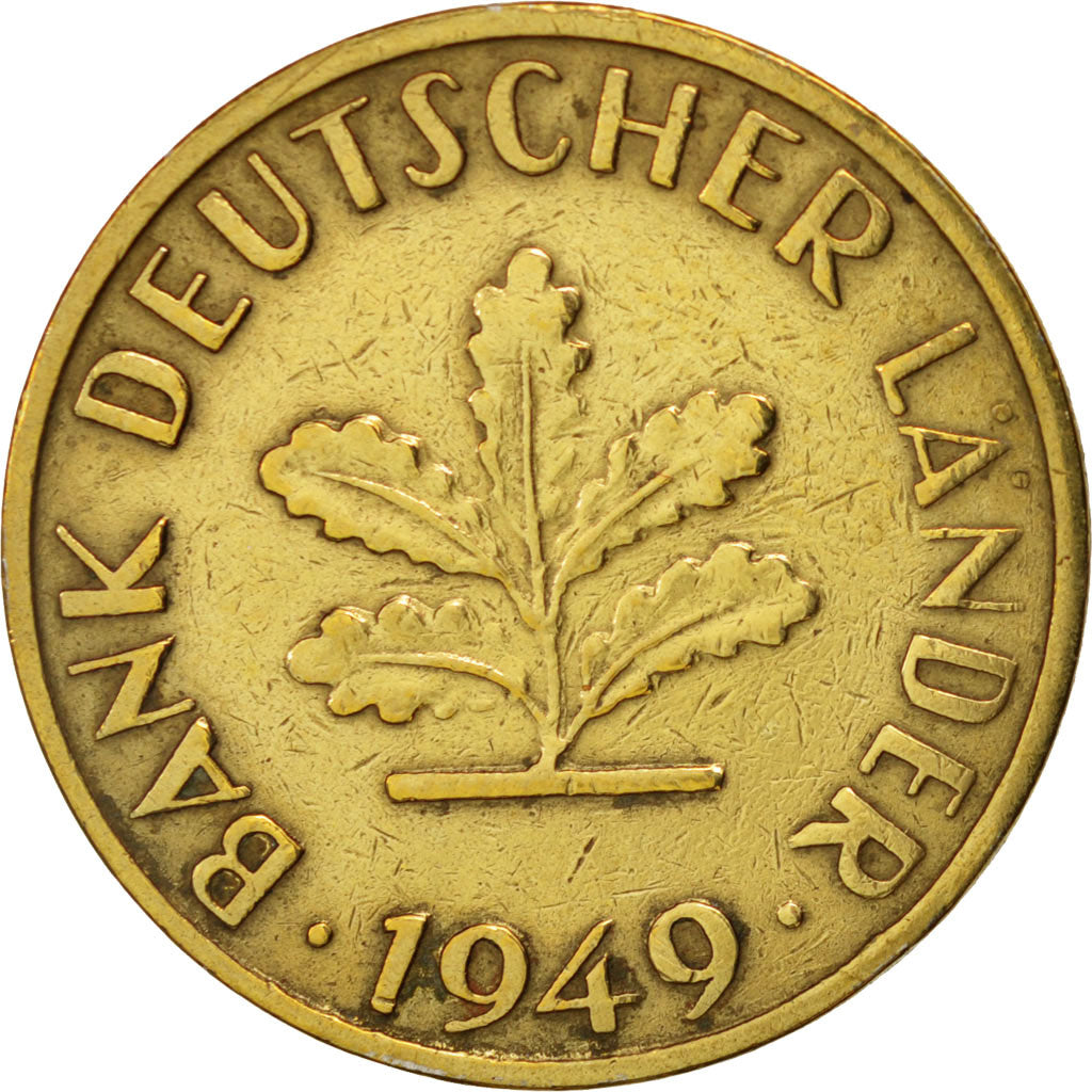 GERMANIA - REPUBBLICA FEDERALE, 10 Pfennig, 1949, Hambourg, BB, Acciaio ricop...