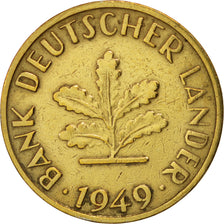 GERMANIA - REPUBBLICA FEDERALE, 10 Pfennig, 1949, Hambourg, BB, Acciaio ricop...