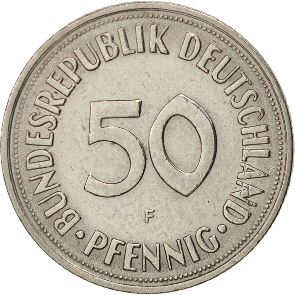 Moneta, GERMANIA - REPUBBLICA FEDERALE, 50 Pfennig, 1970, Stuttgart, BB