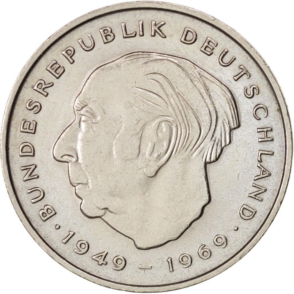 GERMANIA - REPUBBLICA FEDERALE, 2 Mark, 1972, Karlsruhe, BB, Nichel ricoperto...