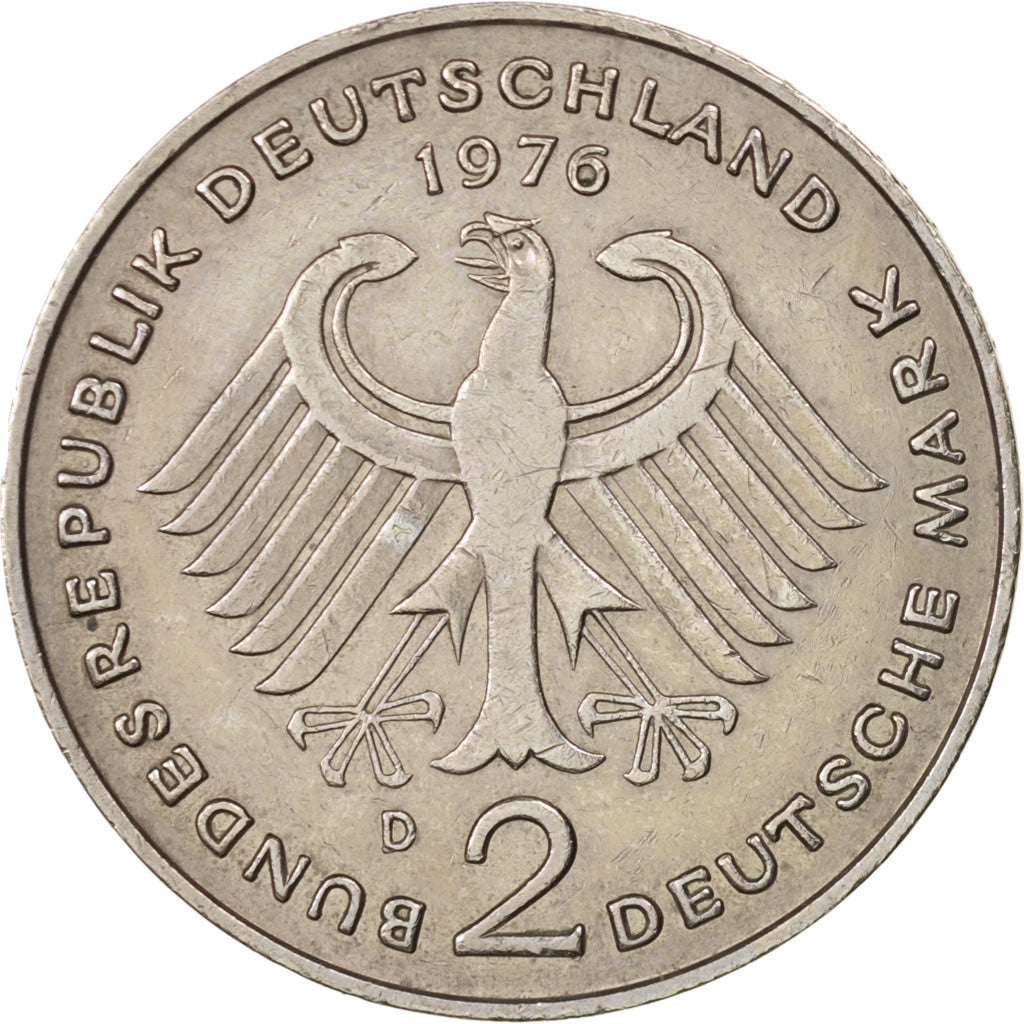 Bundesrepublik Deutschland, 2 Mark, 1976, Munich, EF(40-45), KM:124
