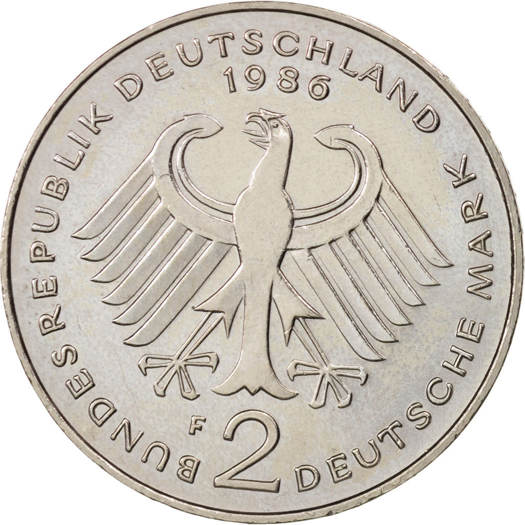 Bundesrepublik Deutschland, 2 Mark, 1986, Stuttgart, AU(55-58), KM:A127
