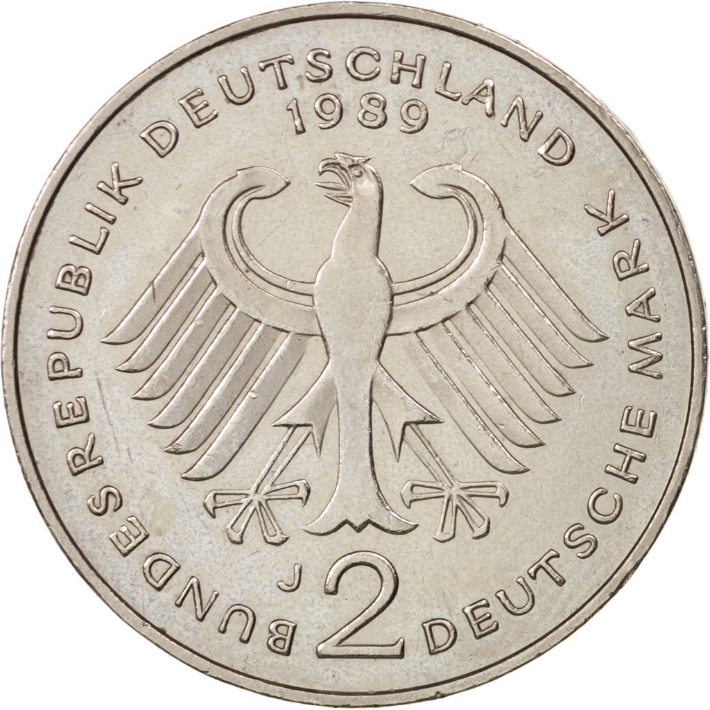 Bundesrepublik Deutschland, 2 Mark, 1989, Hamburg, EF(40-45), KM:170