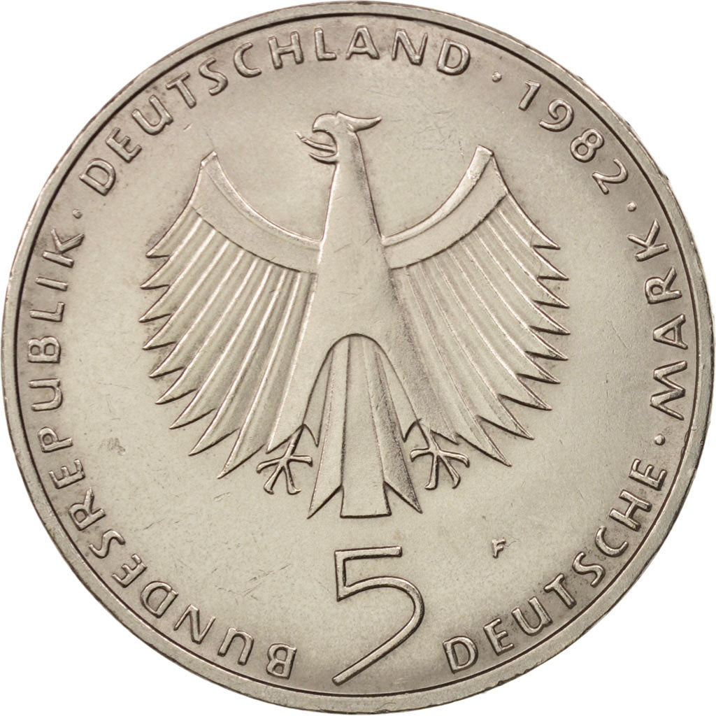 GERMANIA - REPUBBLICA FEDERALE, 5 Mark, 1982, Stuttgart, Germany, SPL-, Niche...