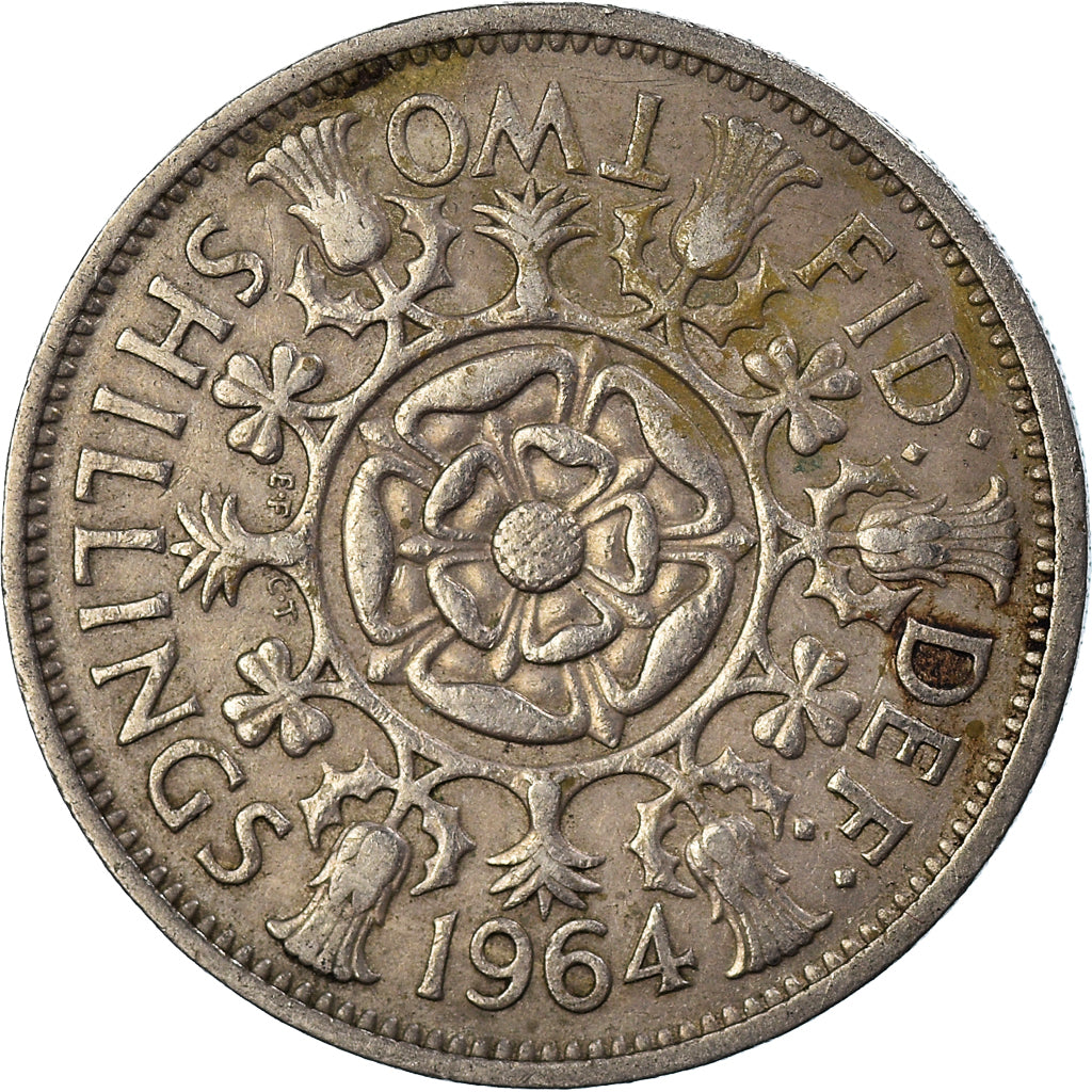 Moneta, Wielka Brytania, Florin, Two Shillings, 1964