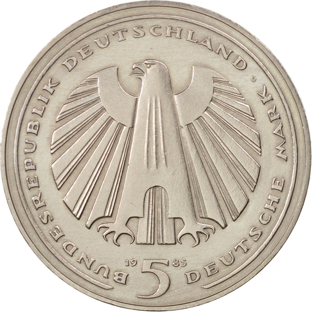 GERMANIA - REPUBBLICA FEDERALE, 5 Mark, 1985, Karlsruhe, Germany, SPL-, Niche...