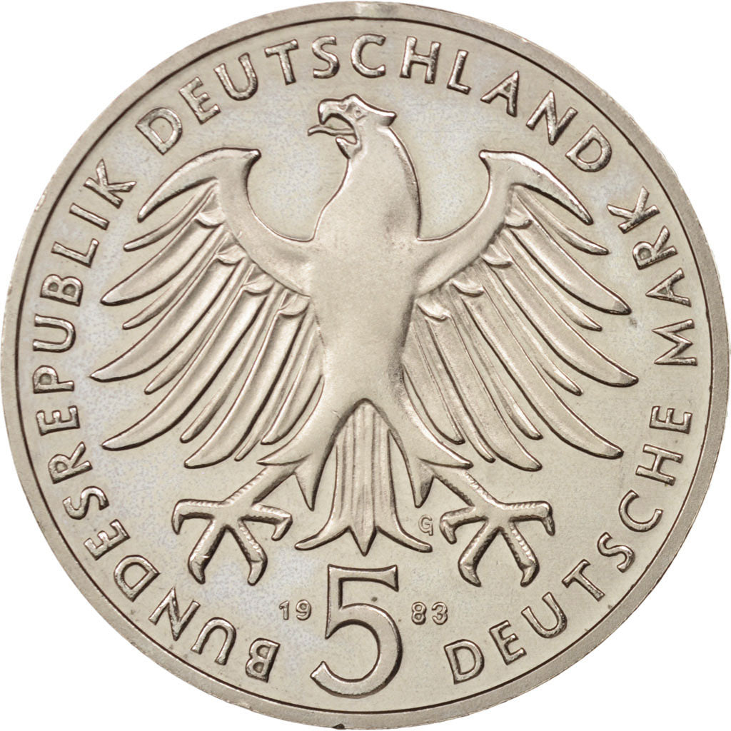 GERMANY - FEDERAL REPUBLIC, 5 Mark, 1983, Karlsruhe, AU(55-58), KM:159