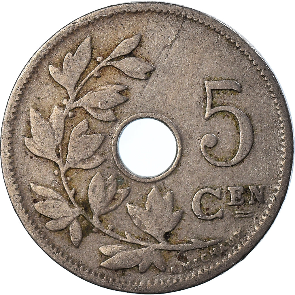 Moeda, Bélgica, 5 Centimes, 1902