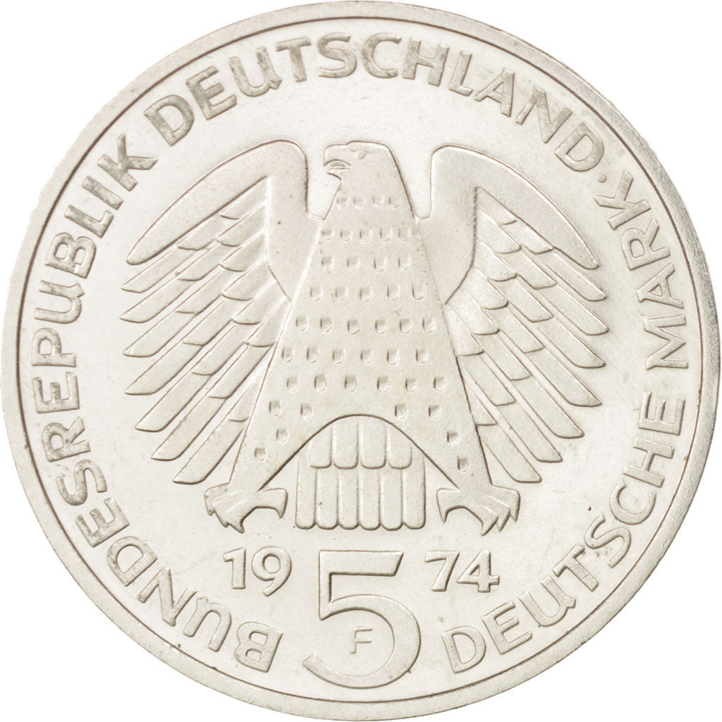 Bundesrepublik Deutschland, 5 Mark, 1974, Stuttgart, MS(60-62), KM:138