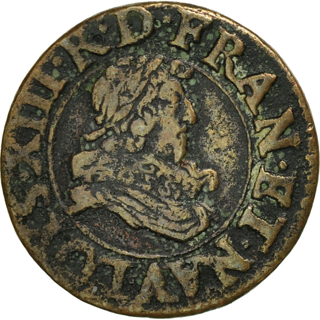 Monnaie, France, Louis XIII, Denier Tournois, 1631, Tours, TTB, Cuivre, CGKL:478