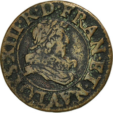 Monnaie, France, Louis XIII, Denier Tournois, 1631, Tours, TTB, Cuivre, CGKL:478