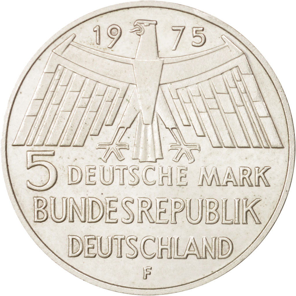 République fédérale allemande, 5 Mark, 1975, Stuttgart, SUP, KM:142.1