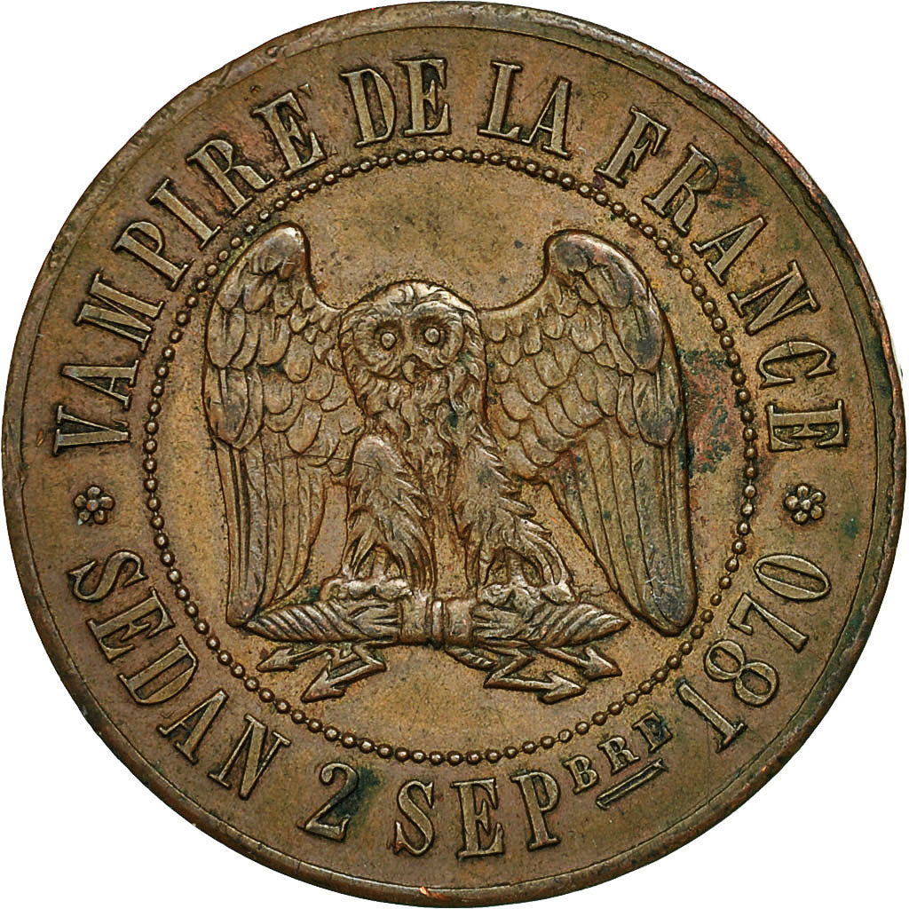 token, France, Napoleon III, Satirical, Module de 10 Centimes, Circa 1870