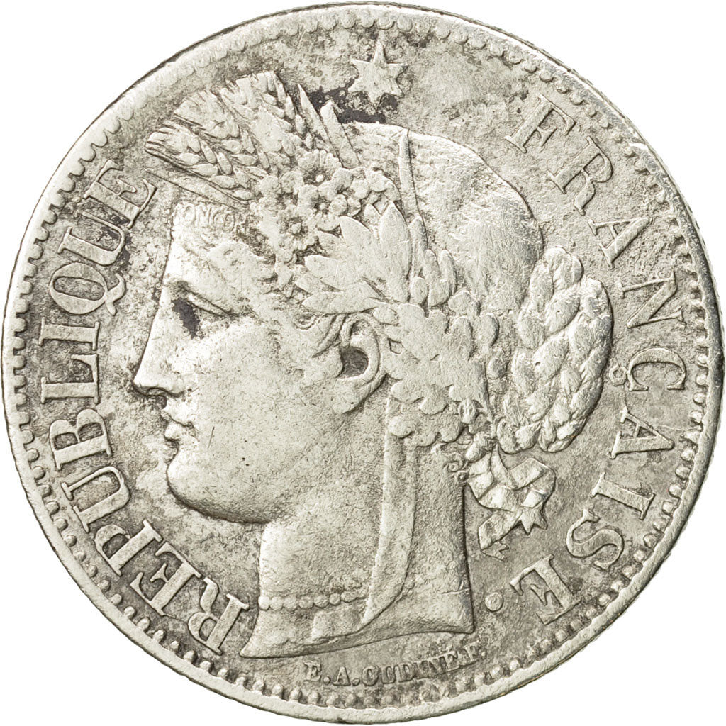 Coin, France, Cérès, 2 Francs, 1850, Strasbourg, VF(30-35), Silver, KM:760.2