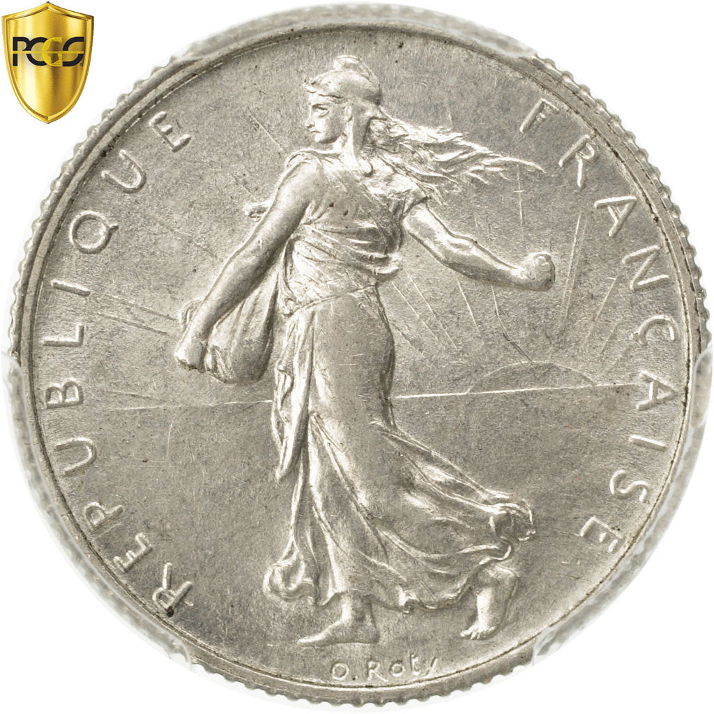 Monnaie, France, Semeuse, Franc, 1907, Paris, PCGS, AU58, SUP, Argent, KM:844.1