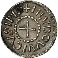 Coin, France, Louis le Pieux, Denier au temple, Very rare, AU(50-53), Silver