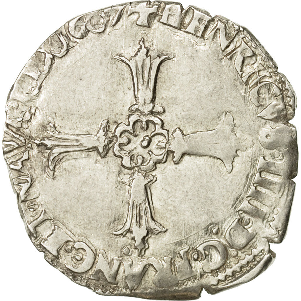 Coin, France, Henri IV, 1/8 Ecu, 1607, Nantes, EF(40-45), Silver, Sombart:4688