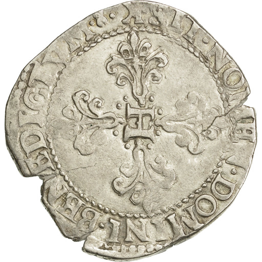 Coin, France, Henri III, Franc au Col Plat, 1583, Bordeaux, Rare, EF(40-45)