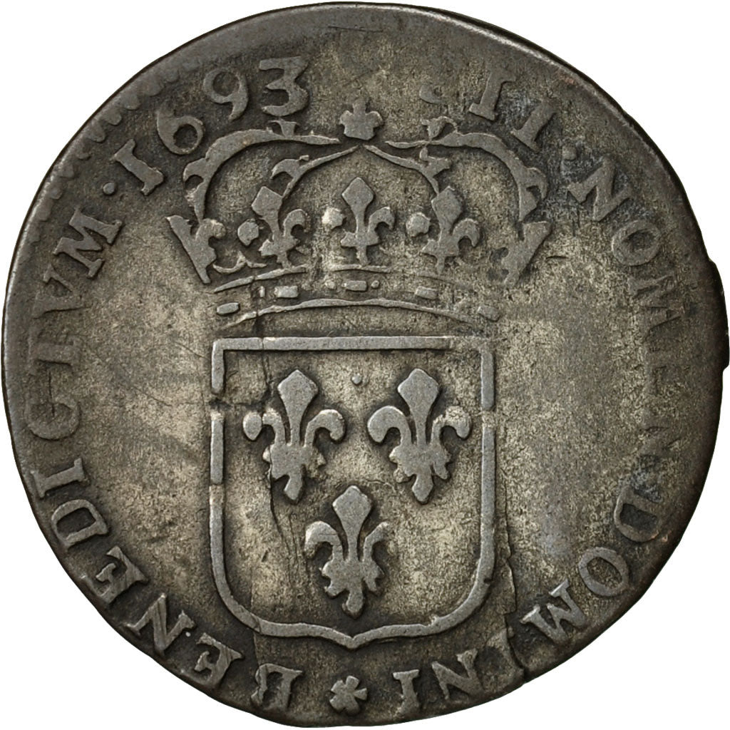 Monnaie, France, Louis XIV, Quinzain, 1693, Toulouse, TTB, Billon, Gadoury:91
