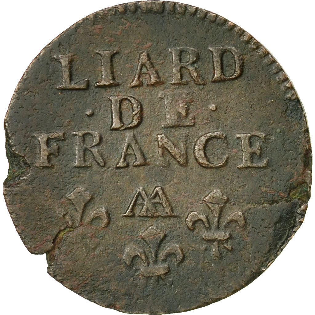 Coin, France, Louis XIV, Liard de France, 1697, Metz, EF(40-45), Copper