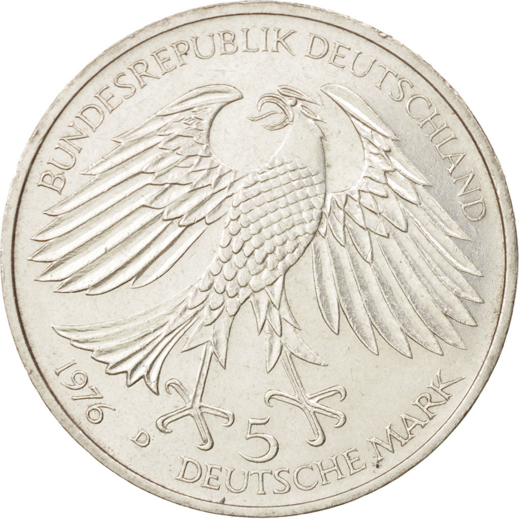Bundesrepublik Deutschland, 5 Mark, 1976, Munich, AU(55-58), KM:144