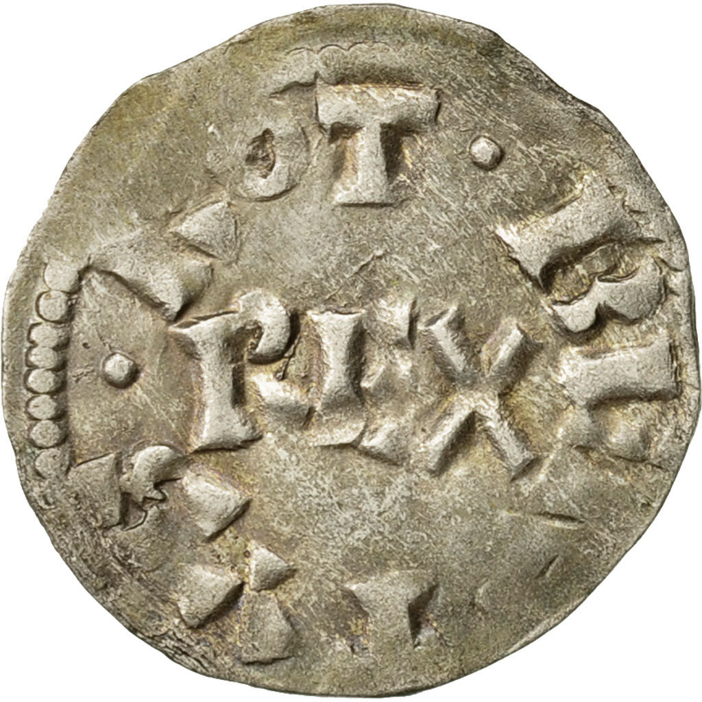 Coin, France, Robert II, Obol, Rare, AU(55-58), Silver, Duplessy:5