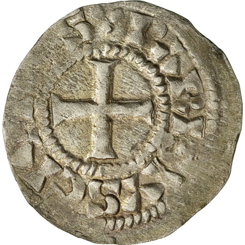 Coin, France, Robert II, Obol, Rare, AU(55-58), Silver, Duplessy:5