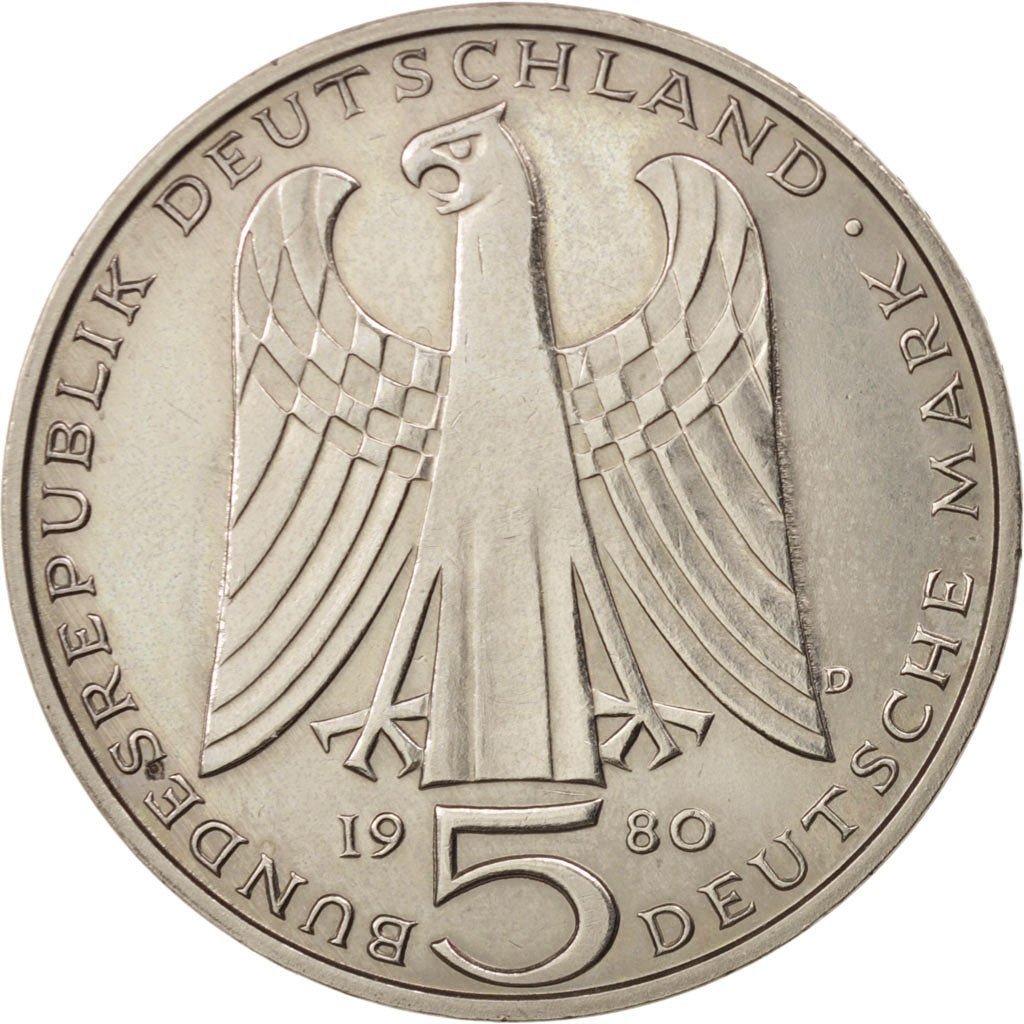 République fédérale allemande, 5 Mark, 1980, Munich, SUP, KM:152