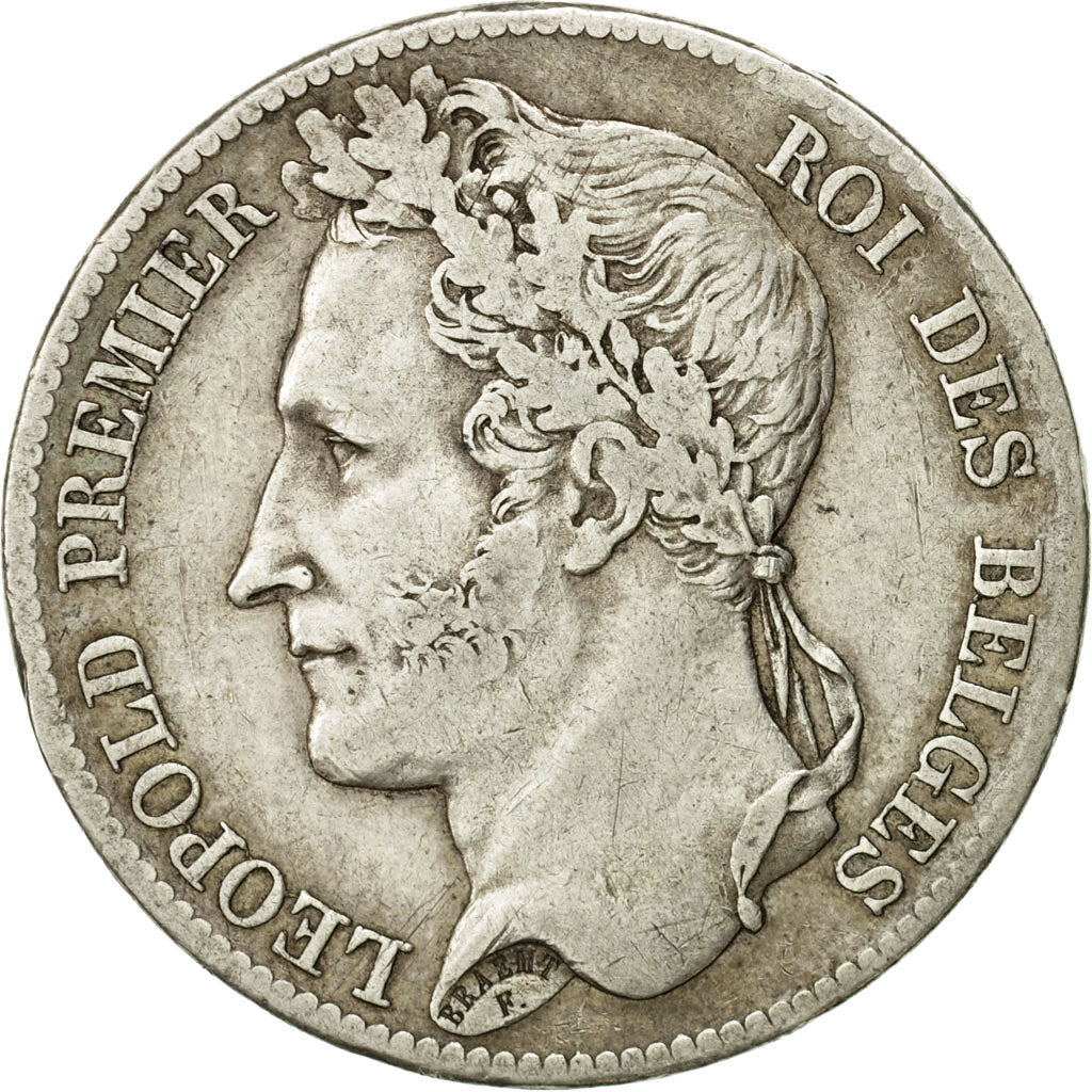 Coin, Belgium, Leopold I, 5 Francs, 5 Frank, 1832, EF(40-45), Silver, KM:3.1