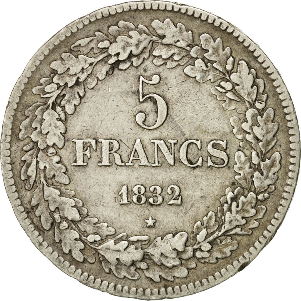 Coin, Belgium, Leopold I, 5 Francs, 5 Frank, 1832, EF(40-45), Silver, KM:3.1