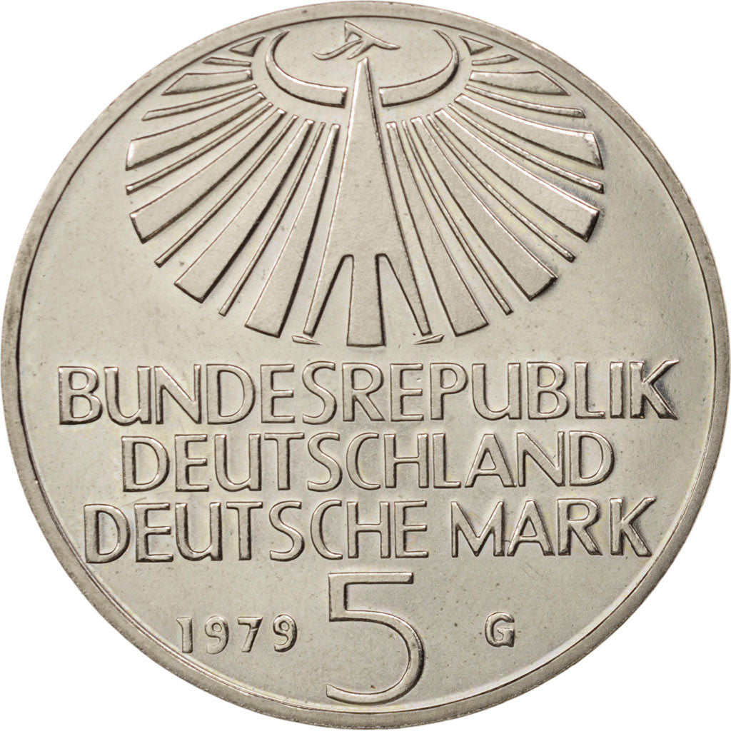 République fédérale allemande, 5 Mark, 1979, Karlsruhe, SUP, KM:151