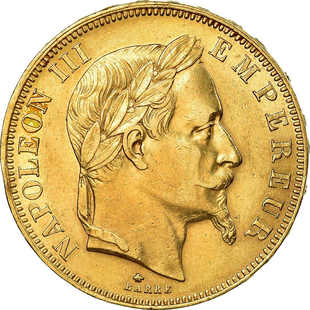 Moneda, Francia, Napoleon III, 50 Francs, 1865, Paris, EBC, Oro, Gadoury:1112