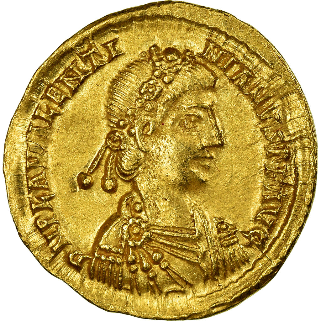 Coin, Valentinian III, Solidus, Ravenna, AU(55-58), Gold, Cohen:19