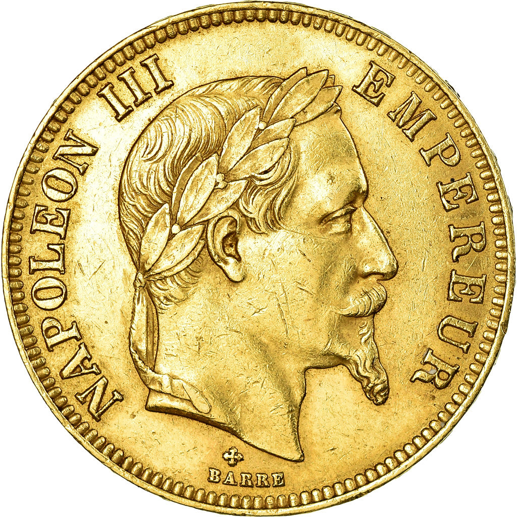 Munten, Frankrijk, Napoleon III, 100 Francs, 1862, Strasbourg, PR, Goud